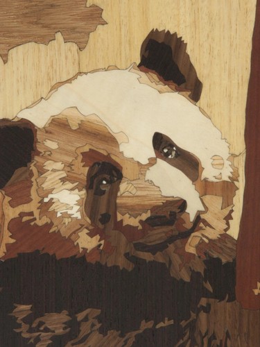 Panda mosaico de madera oso retrato eco regalo incrustación enmarcado placa - Picture 2 of 15