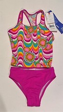 New girls Speedo swim SWIMMING bathing suit 2 piece 12 Pink