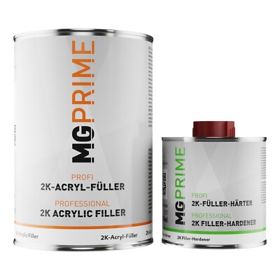 2K High Solid Füller Set Grundierung für Autolack grau inkl. Härter 1,3 kg