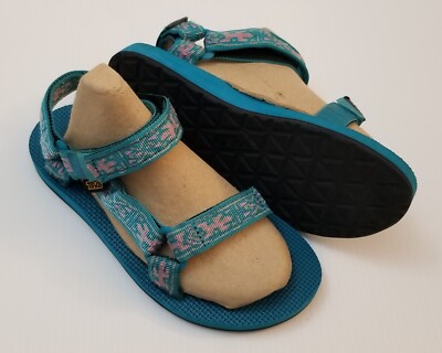 Teva Original Universal 1003987 Blue Pink Open Toe Hook & Loop Women Sandal Sz 6