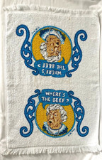Vintage Wendy's Fast Food "Where's The Beef? " Leshner Hand Towel Made USA  1984