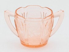 Jeannette Pink Depression Glass Cherry Blossom OPEN SUGAR DISH - Vintage