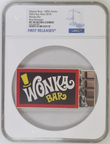 2023 Silver $10 NIUE Willy "WONKA BAR" 5oz .999Fine NGC PF70 Ultra Cameo 1st Rel