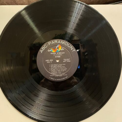 HUGH O'BRIAN 1957 LP ""TV'S WYATT EARP SINGS"" SCHÖNES ABC -203 - Bild 3 von 3