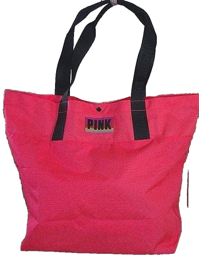 Victoria Secret ROSA borsa fluorescente corallo extra large chiusura a scatto spiaggia - Foto 1 di 12