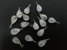 Rainbow Moonstone Teardrop Faceted 4x6-5x7mm Loose Beads 10 Pecs Silver Plated