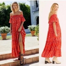 Free People Barclay Tiered Maxi Dress Swing Tent Womens Size M Medium