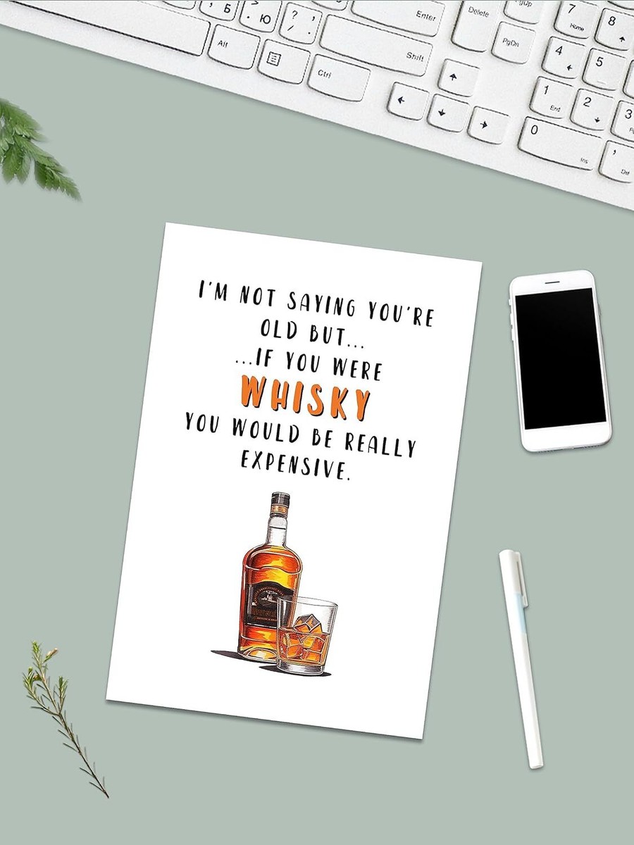 Funny Whiskey Greeting Card Funny Whiskey Birthday Card With Wooden ...