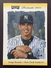 2003 Playoff Portraits Jorge Posada #71 Materials Gold /25 New York Yankees