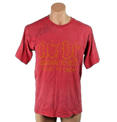 AC/DC Highway to Hell Tour 1979 sz L Red Heather T-Shirt 2010s Reprint