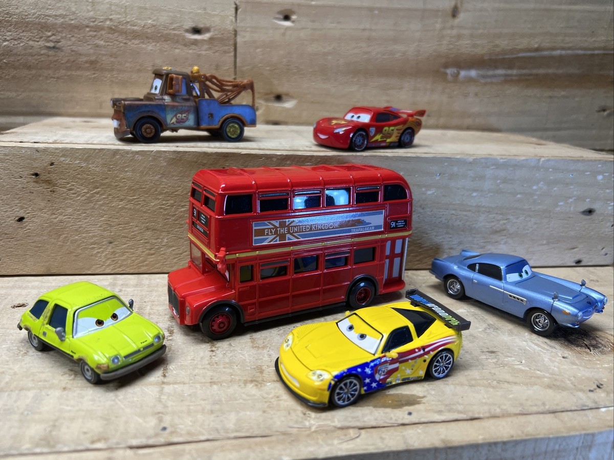 Lot of 6 Disney Pixar Cars Diecast Heavy Metal Mater McQueen