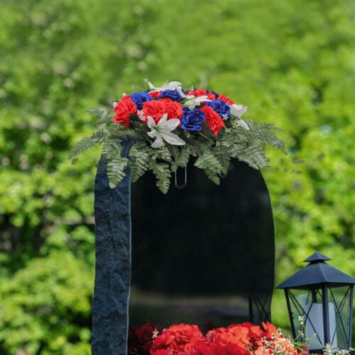 Artificial Flowers for Headstone Outdoor Grave Decorations Cemetery Flowers