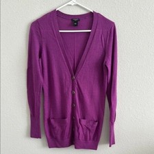 Ann taylor dark purple cardigan small-