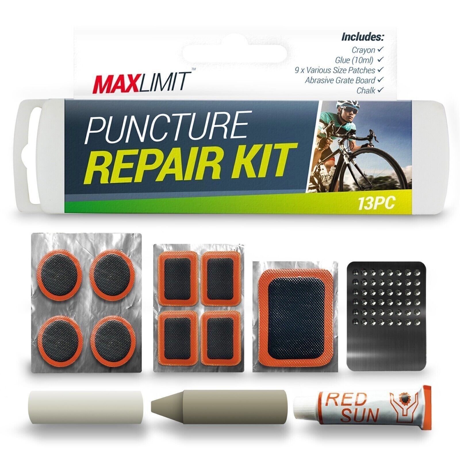 10 PieceBicycle Puncture Repair KitBike/Cycle Inner Tube Glue,6