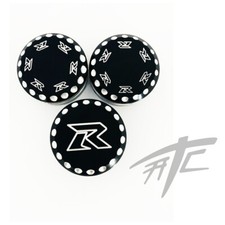 GSXR BLACK CONTRAST DIAMOND CUT FORK CAPS & YOKE PLUG 2014 SUZUKI GSXR 1000