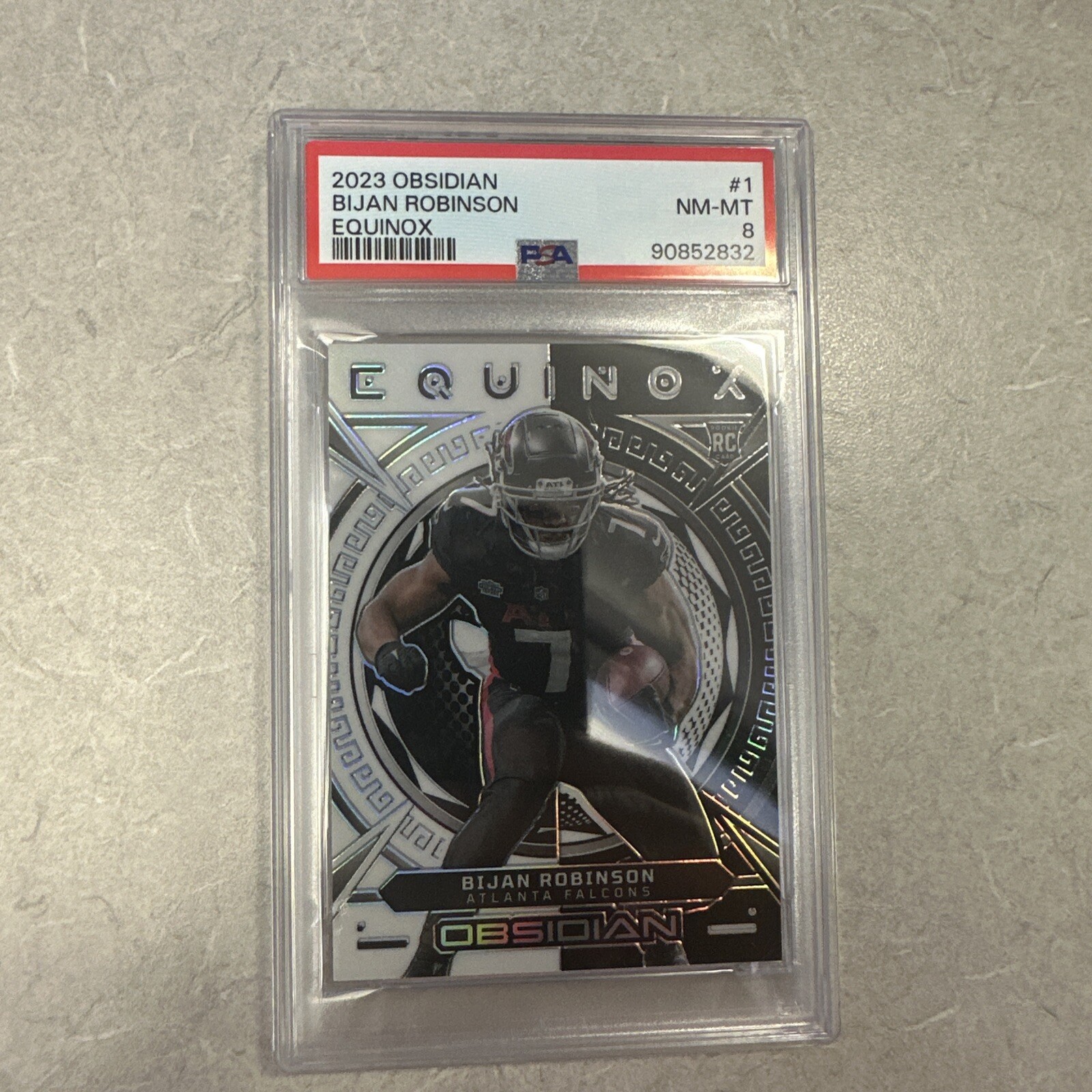 Bijan Robinson Rookie /135 PSA 8 2023 Obsidian Equinox Falcons RC 🔥🔥