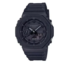 NEW Casio G-Shock CARBON CORE AnaDigi World Time Mens All Black Watch GA2100-1A1