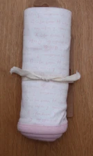 Burt's Bees Baby Swaddle Blanket ~ White & Pink ~ Organic Cotton