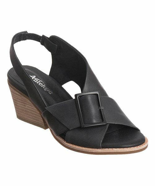 Antelope Sling Back Sandals HEELS Black Leather Platform Size 8 EUR 38  A1517 for sale online | eBay
