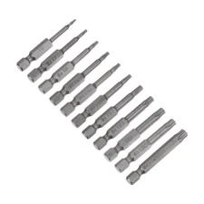 12PCS T5-T40 Torx Security Screwdriver Bit Set S2 Steel Tamper Proof Bit 2" Long