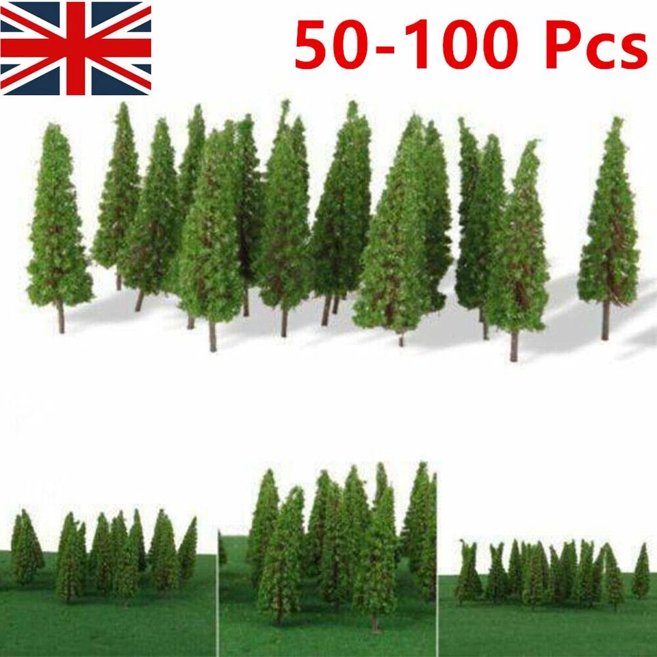 Set of 100 Conifer Trees - 55mm- Suitable for N/OO Gauge Model Railways Model UK - Image 2 of 4