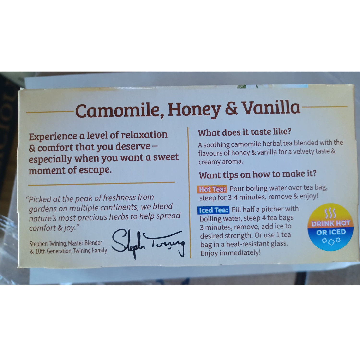 Twinings Tea Herbal Tea Chamomile Honey And Vanilla Case Of 6 20 Bags FREE SHIPP