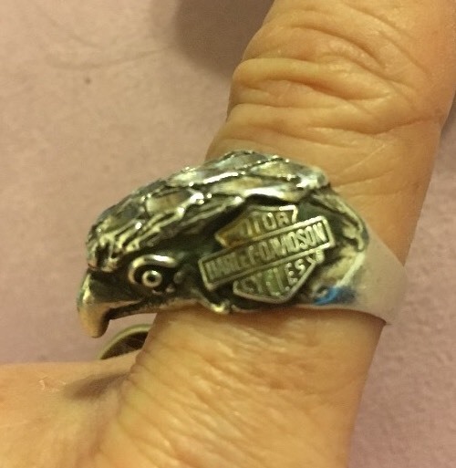 Harley Davidson Solid Sterling silver ring Size 10-1/4 Great
