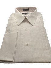 Madison Tuxedo Pleated New White Shirt L 15-16 1/2 32/33 Long Sleeve Formal