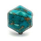 Jay King DTR Sterling Silver Hexagon Turquoise Ring Size 11 Southwestern Estate — photo 1