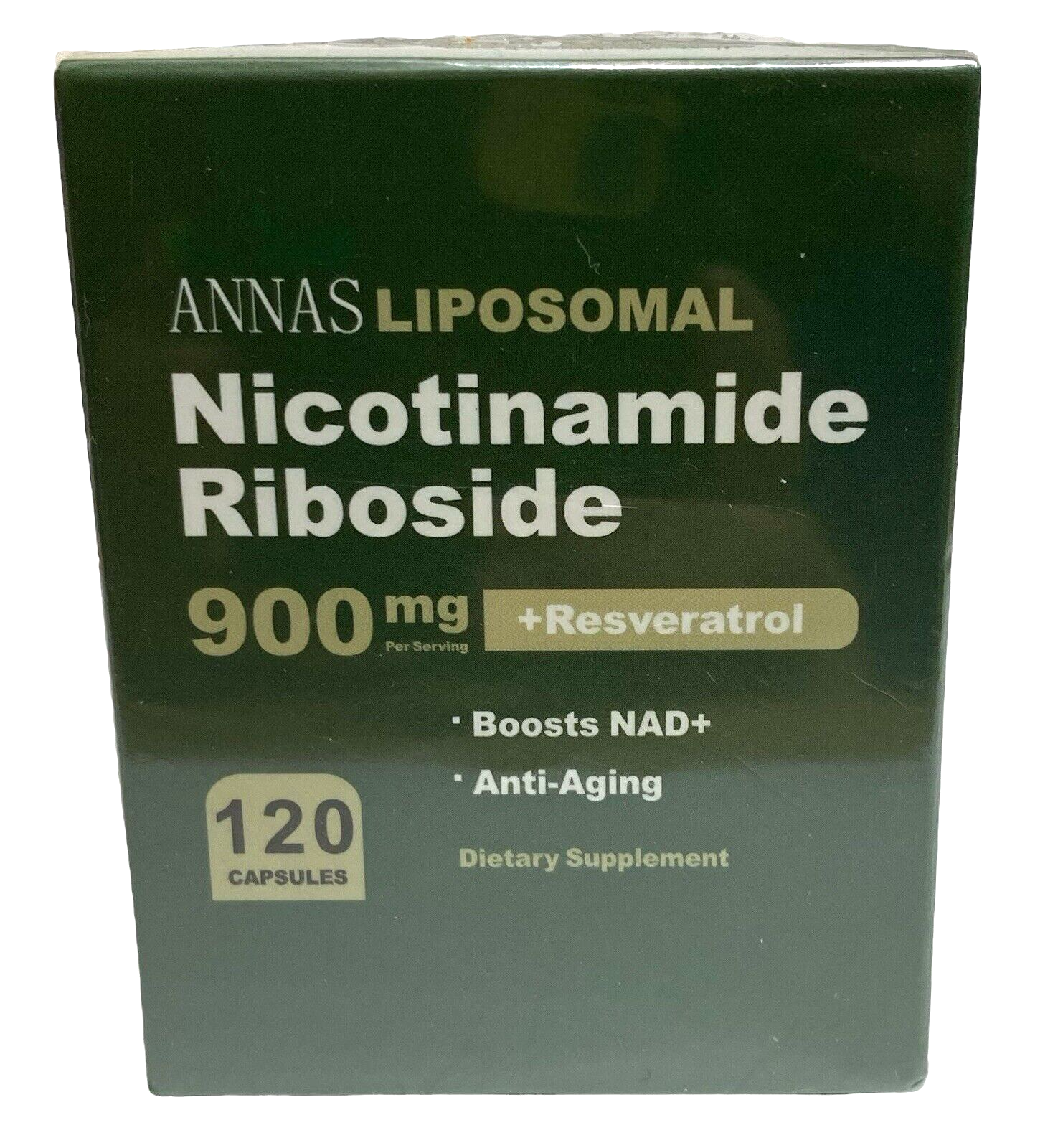 ANNAS Liposomal Nicotinamide Riboside + Resveratrol 900 mg Made in USA 120 cap.