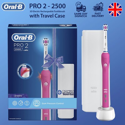 Braun Oral-B PRO 2 2500 ホワイト Oral-B Pro 2 2500 3D White Electric Rechargeable Toothbrush