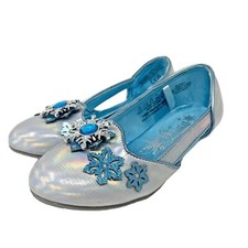 Disney Store Elsa Costume Shoes Sparkle Silver Snowflake Girls Costume Dress Up