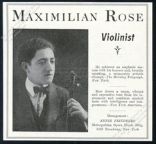 1919 Maximilian Rose photo violin recital tour booking vintage print ad