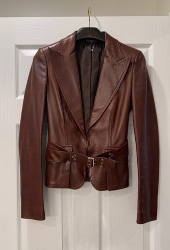 Tom Ford, Giacca cintura corsetto pelle Tom Ford Gucci vintage passerella taglia S