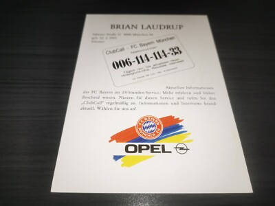 Brian Laudrup hand signed FC Bayern München Club autograph card | UK