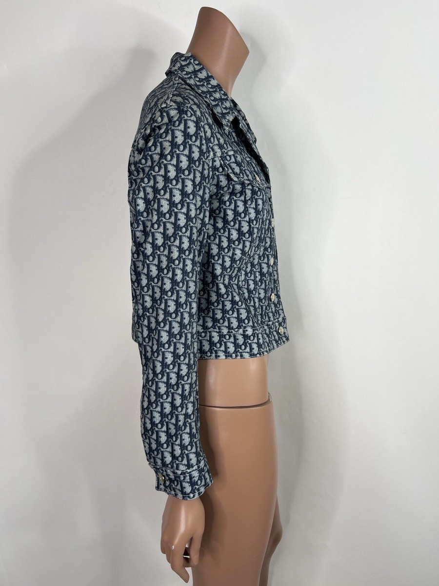 Vtg CHRISTIAN DIOR BY JOHN GALLIANO BLUE MONOGRAM JACKET