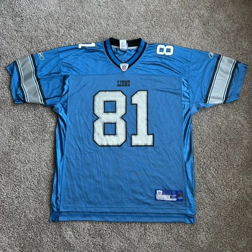 Calvin Johnson #81 Detroit Lions NFL Reebok Blue Jersey Football Men’s Size XL