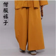 Shaolin Buddhist Monk Kung fu cotton linen comfortable Pants Wide leg Trousers