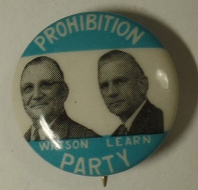 Obscure 1948 Prohibition Party Jugate Presidential Campaign Pin Watson & Learn