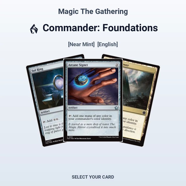 Magic The Gathering Commander: Foundations - Select Your Cards (NM)