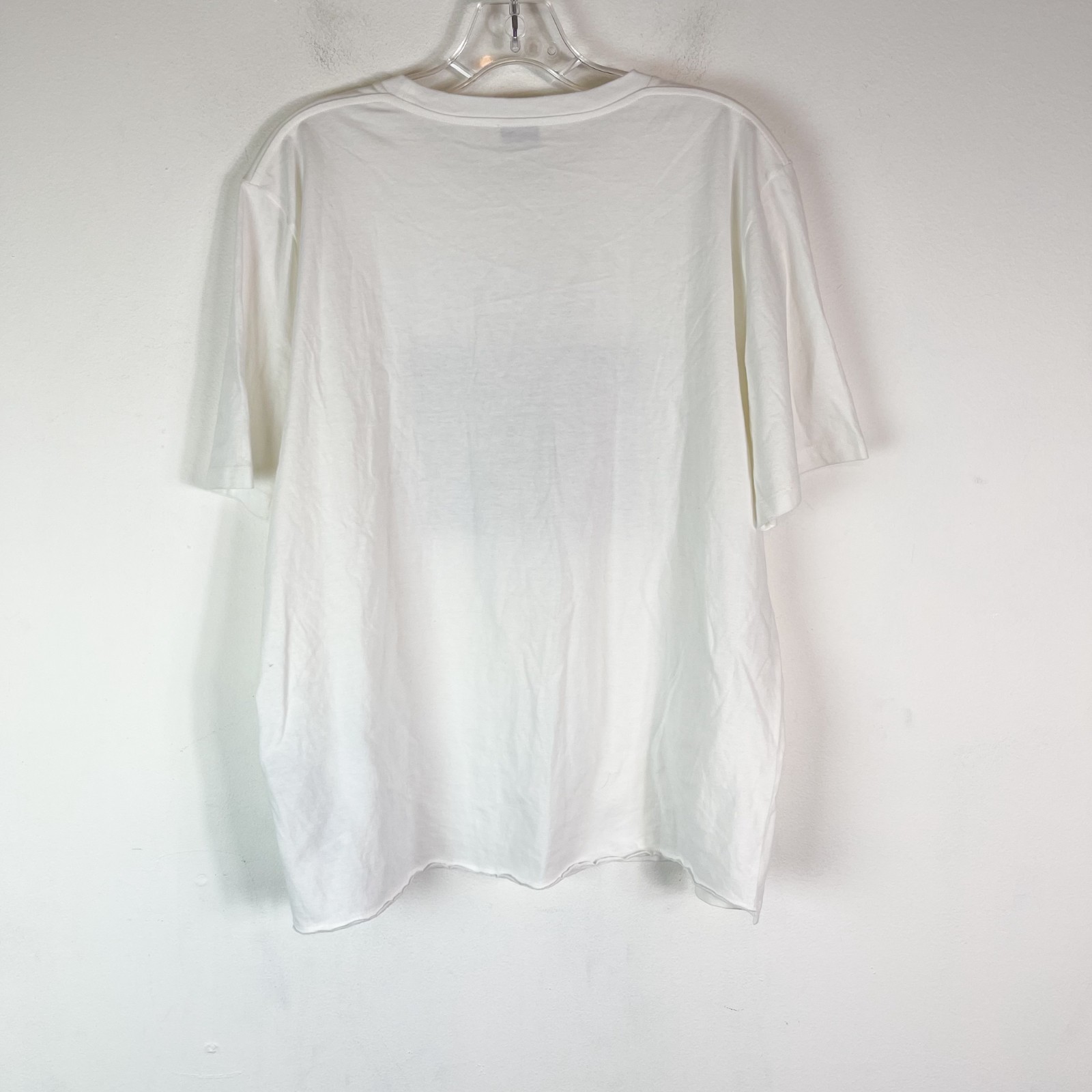 T shirt donna Saint Laurent nuova senza etichette bianca 1983 stampa grafica palma cotone L