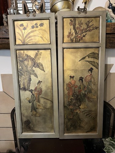 Vintage Paar japanische Fensterscheiben - Bild 13 von 16