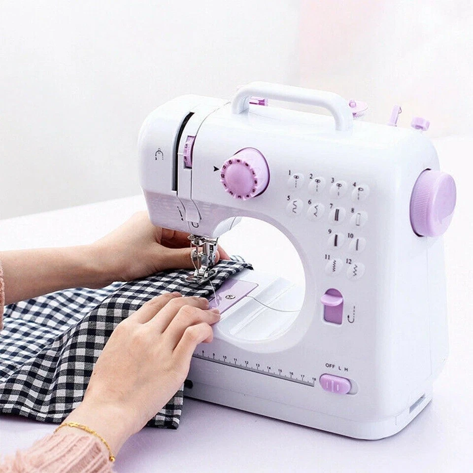 Mini Electric Sewing Machine Portable Overlock Foot Pedals 2 Speeds 12 Stitches - image 2 of 4
