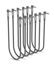 Guitar Patch Cables 24-Inch 6-Pack,6.35MM Effects Pedal Board Cord,Nylon Brai...