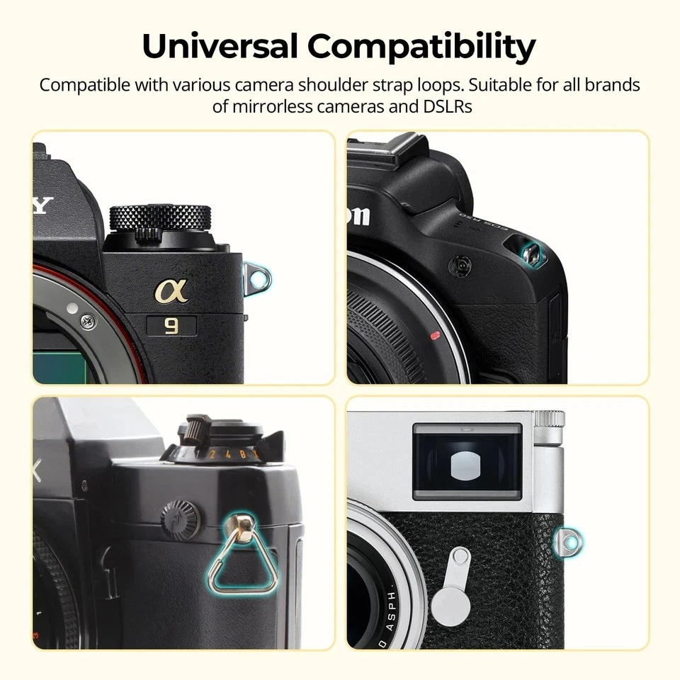 Correa de hombro para cuello de cámara, correa de hombro trenzada ajustable para cámara con O-R... Foto 3 de 4