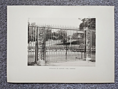 Eingangstore zum Raphael Park, Romford - antiker Druck - 1911