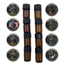 Trial Kit For Men - 8 Packs, Trial Sizes of Beard Balm & Beard Oil