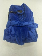 DOLCE&GABBANA Blue Unisex Terry Cotton Bath Robe Large Preowned