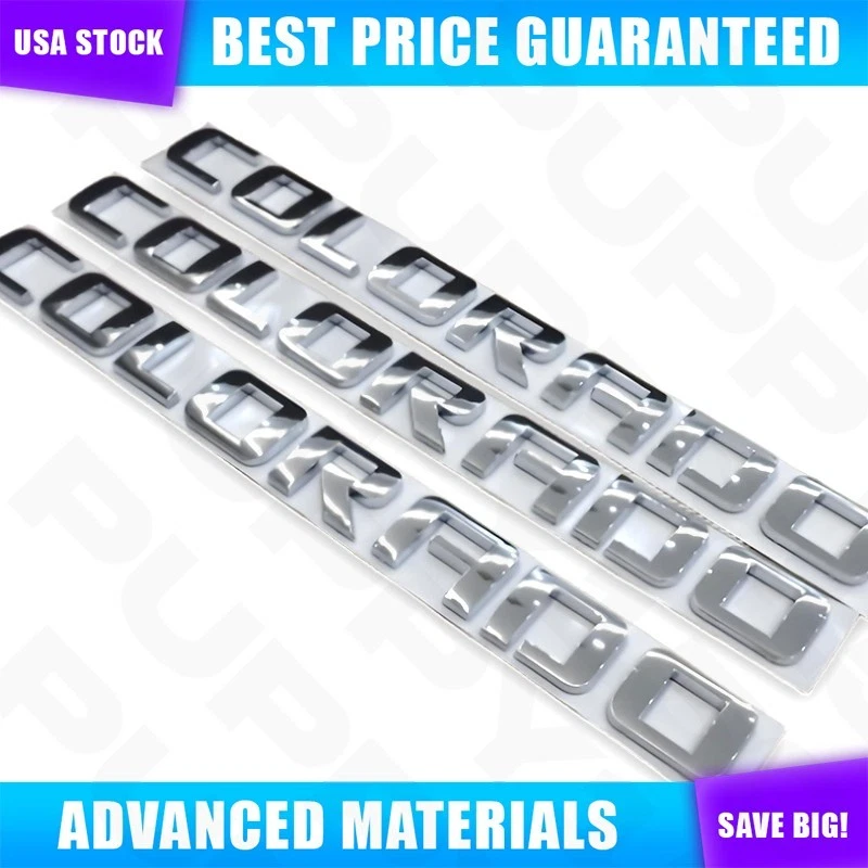 3D Chrome Side Door Letter Emblems For Chevrolet Colorado Truck Nameplate Badges Foto 2 de 4