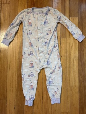 Magnetic Me Modal Pink Magical Owl Print Pajama Sleeper Size 12-18 Months